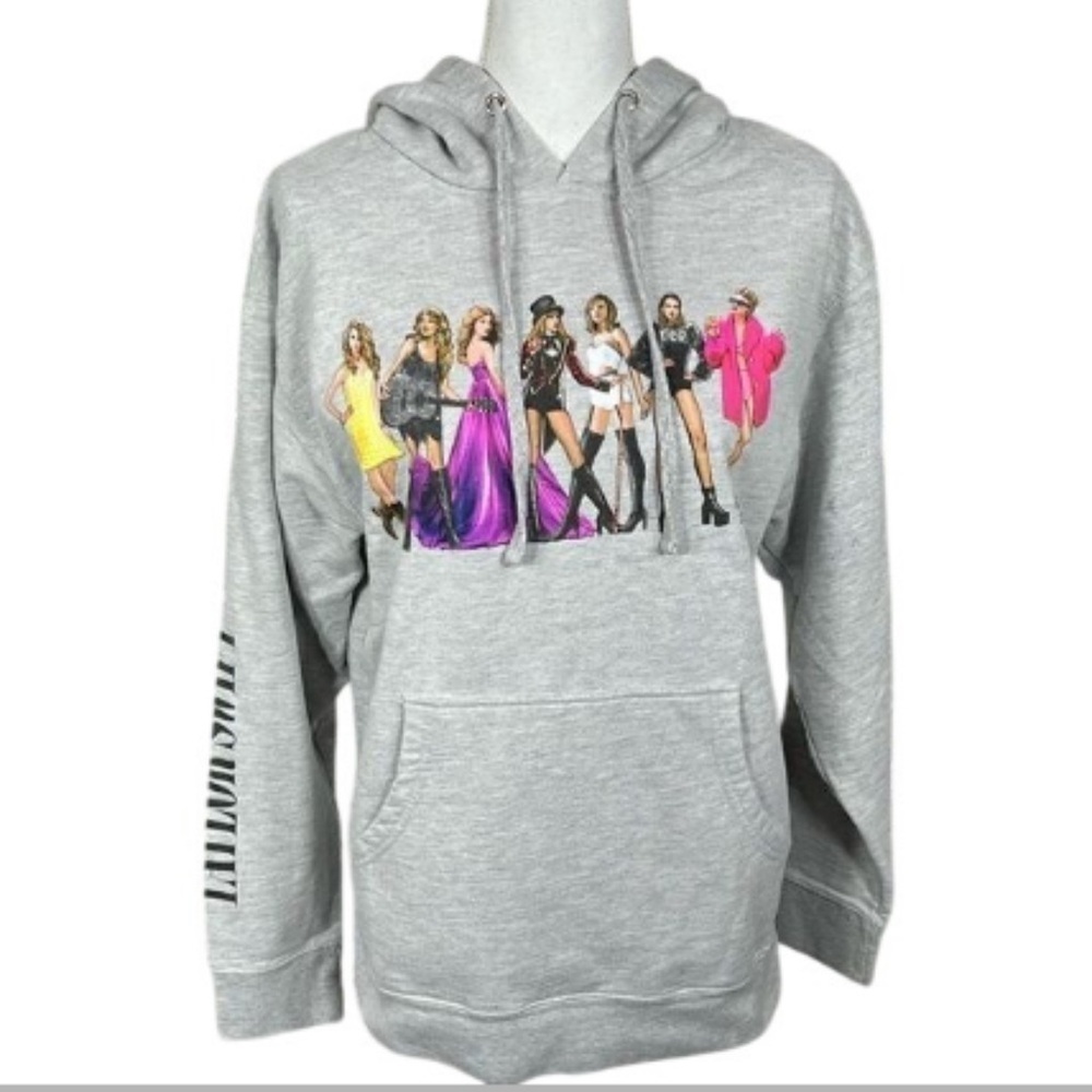TAYLOR SWIFT Folklore Eras Tour Hoodie Heather Gray Sz M Like NEW